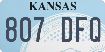 KS license plate 807DFQ