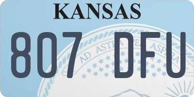 KS license plate 807DFU