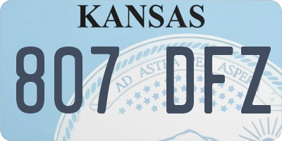 KS license plate 807DFZ