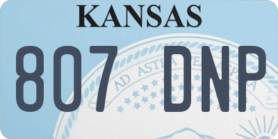 KS license plate 807DNP