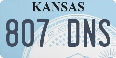 KS license plate 807DNS