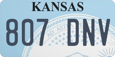 KS license plate 807DNV