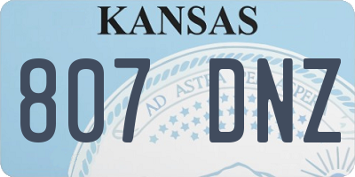 KS license plate 807DNZ