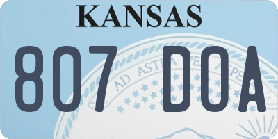 KS license plate 807DOA