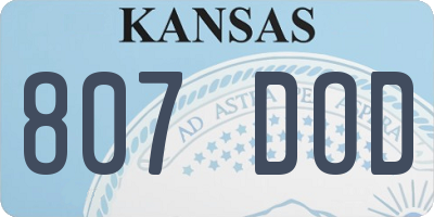 KS license plate 807DOD