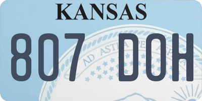 KS license plate 807DOH