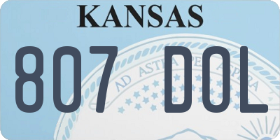 KS license plate 807DOL