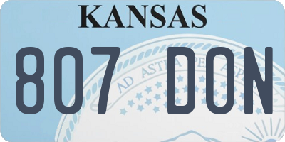 KS license plate 807DON