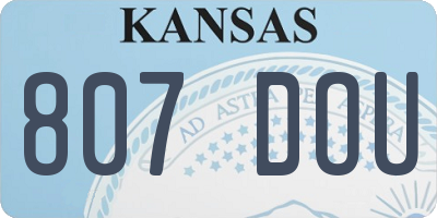 KS license plate 807DOU