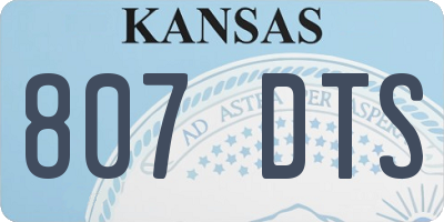 KS license plate 807DTS