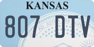 KS license plate 807DTV