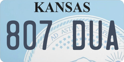 KS license plate 807DUA