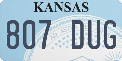 KS license plate 807DUG