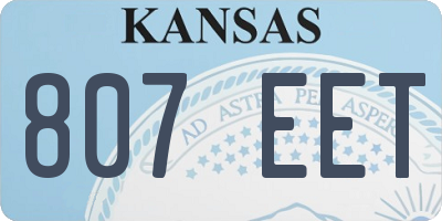 KS license plate 807EET