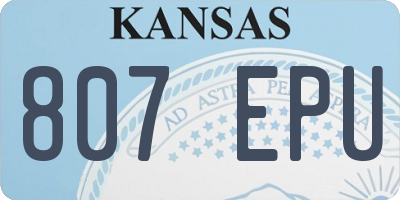 KS license plate 807EPU