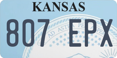 KS license plate 807EPX