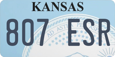 KS license plate 807ESR