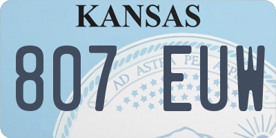 KS license plate 807EUW