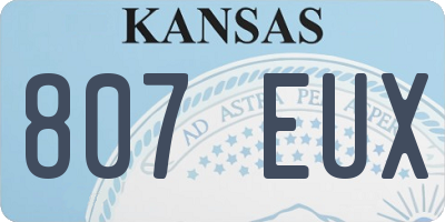 KS license plate 807EUX
