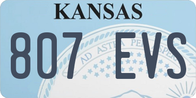 KS license plate 807EVS