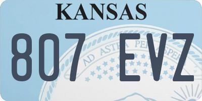 KS license plate 807EVZ