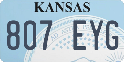 KS license plate 807EYG