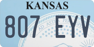 KS license plate 807EYV