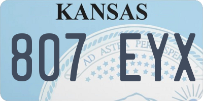 KS license plate 807EYX