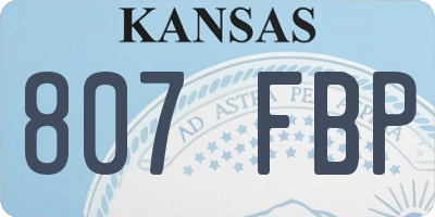 KS license plate 807FBP