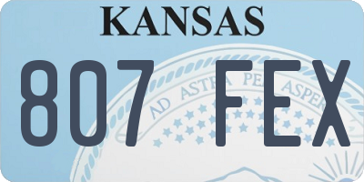 KS license plate 807FEX