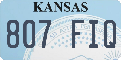 KS license plate 807FIQ