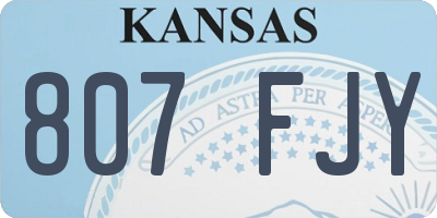 KS license plate 807FJY