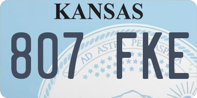 KS license plate 807FKE