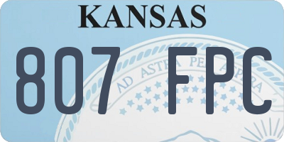 KS license plate 807FPC