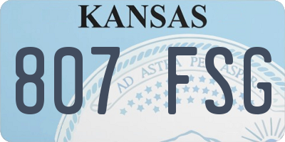 KS license plate 807FSG
