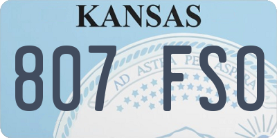 KS license plate 807FSO