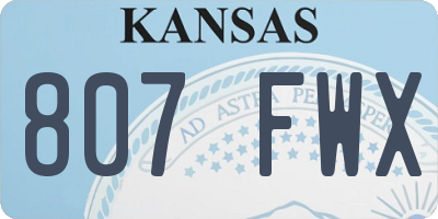 KS license plate 807FWX