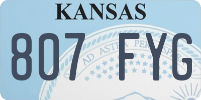 KS license plate 807FYG