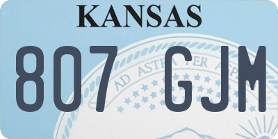 KS license plate 807GJM