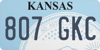 KS license plate 807GKC