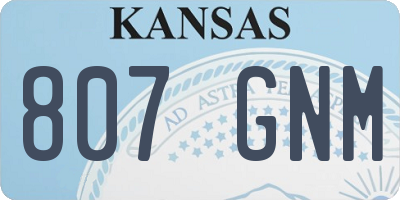 KS license plate 807GNM