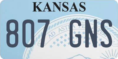 KS license plate 807GNS