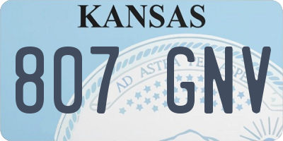 KS license plate 807GNV