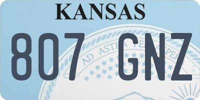 KS license plate 807GNZ