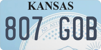 KS license plate 807GOB