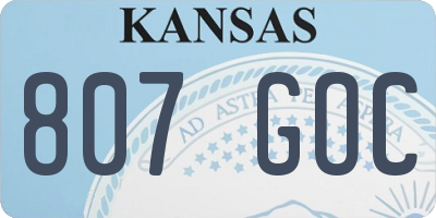 KS license plate 807GOC