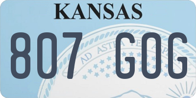 KS license plate 807GOG
