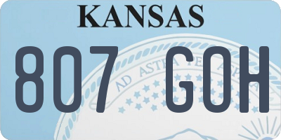 KS license plate 807GOH