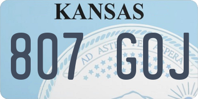 KS license plate 807GOJ