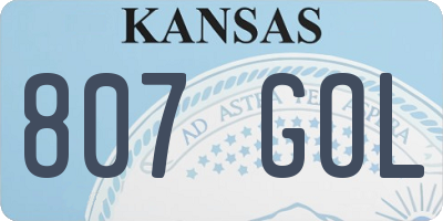 KS license plate 807GOL